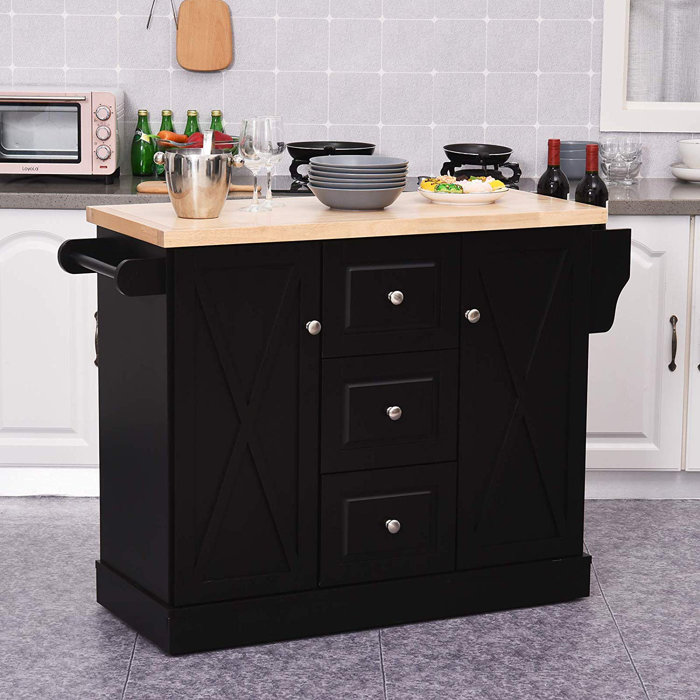 Gracie Oaks Kerlin Wood Kitchen Island & Reviews Wayfair